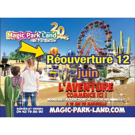 E-billet Magic Park Land Adulte (à partir de 13 ans) - Validité : 28/11/2021
